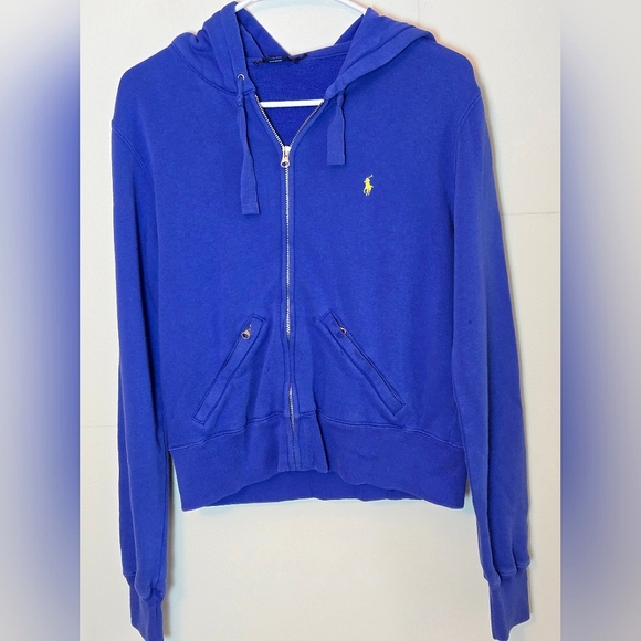 Women's Vintage Y2K Ralph Lauren Full Zip Elevated Basic Full Zip Hoodie, Medium - Picture 1 of 5